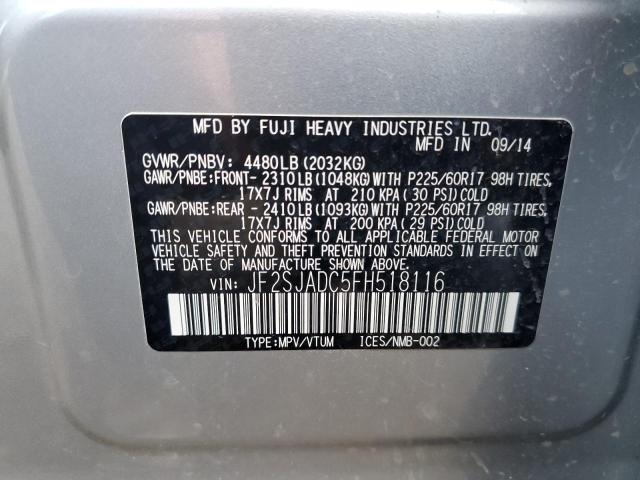 2015 Subaru Forester 2.5I Premium VIN: JF2SJADC5FH518116 Lot: 55467434