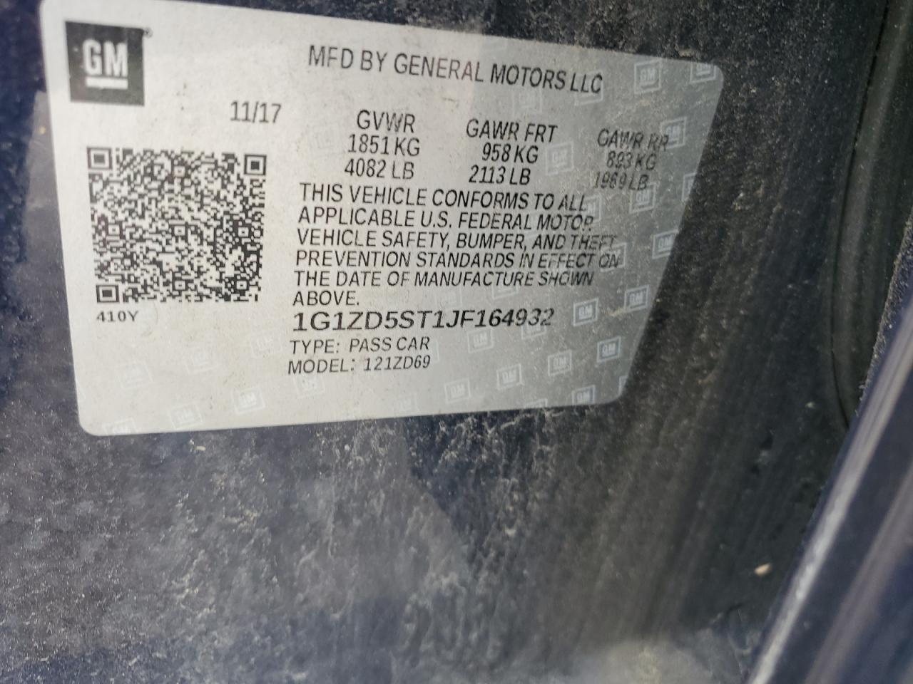 1G1ZD5ST1JF164932 CHEVROLET MALIBU 2018