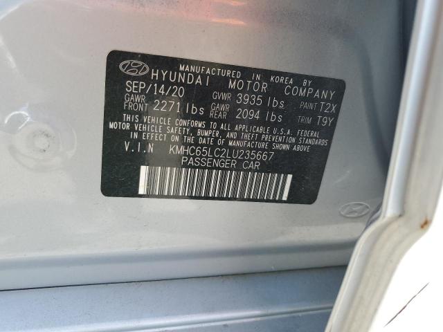 2020 HYUNDAI IONIQ BLUE - KMHC65LC2LU235667