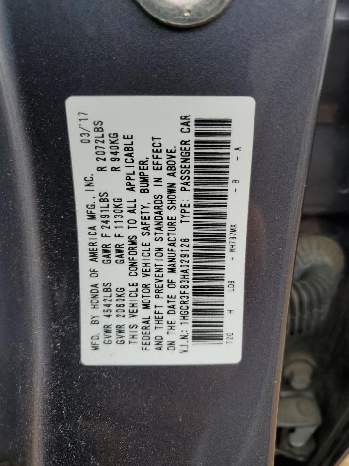 2017 Honda Accord Exl vin: 1HGCR3F83HA029128