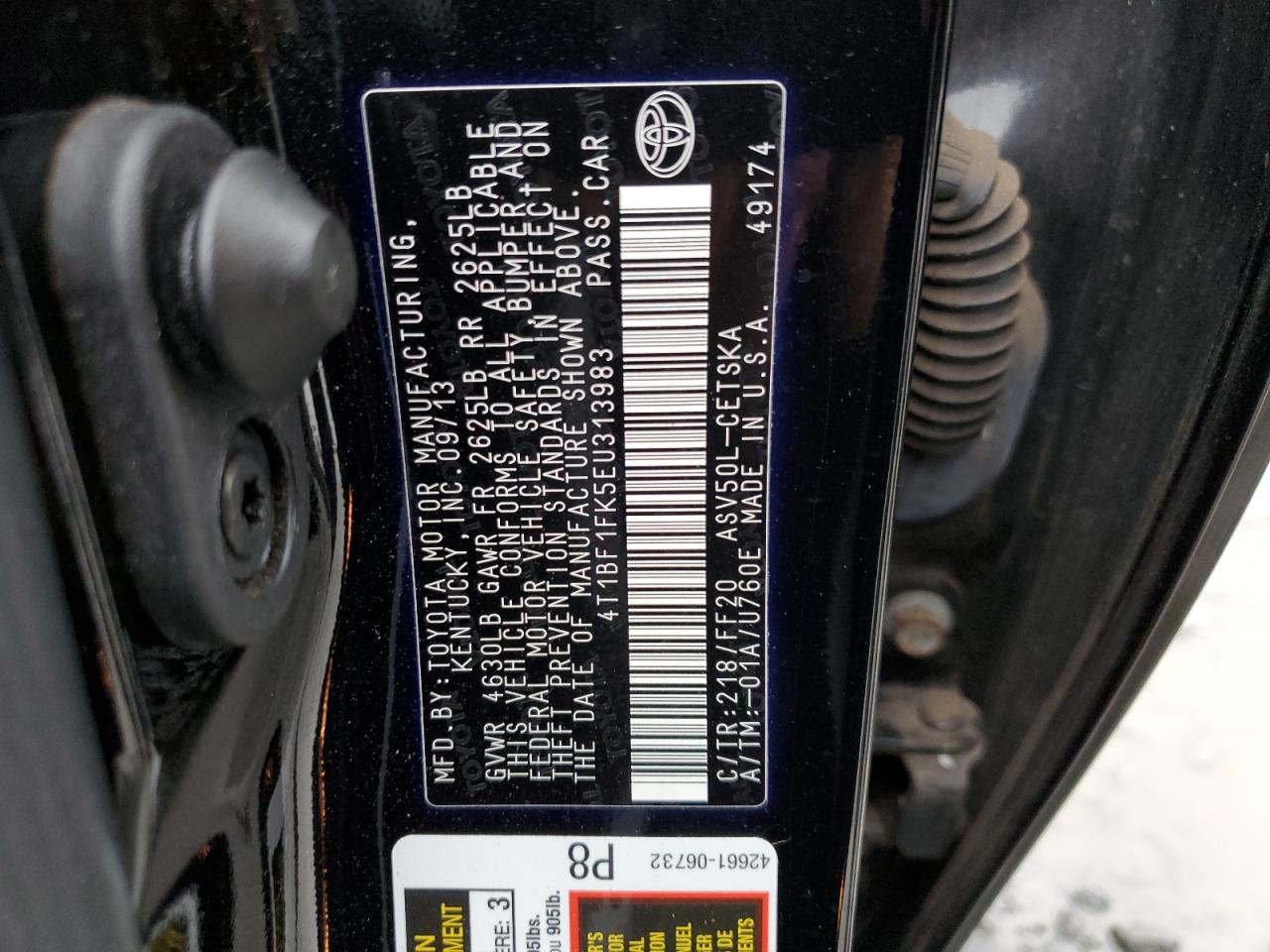 4T1BF1FK5EU313983 2014 Toyota Camry L