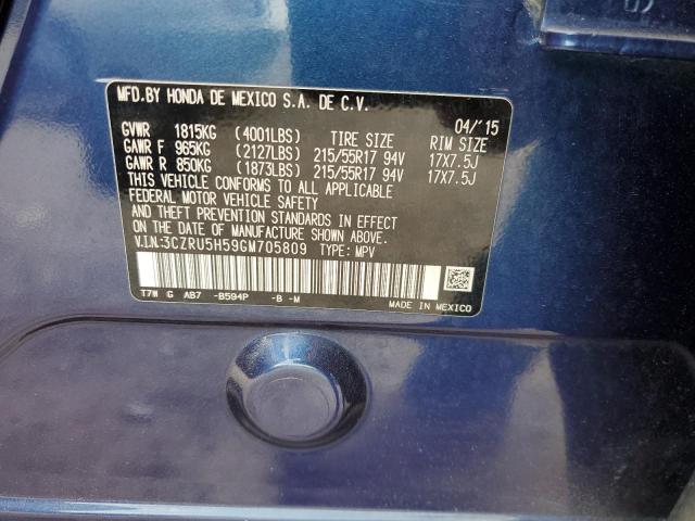 2016 Honda Hr-V Ex VIN: 3CZRU5H59GM705809 Lot: 55641274