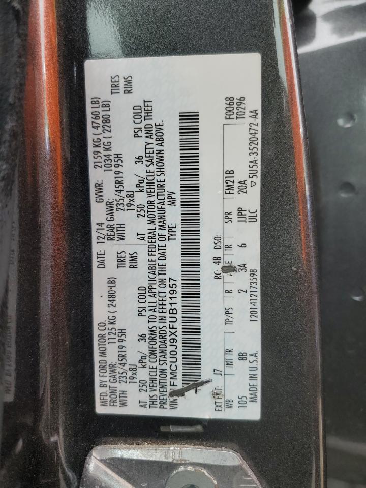 1FMCU0J9XFUB11957 2015 Ford Escape Titanium