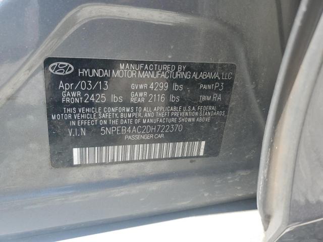 2013 Hyundai Sonata Gls VIN: 5NPEB4AC2DH722370 Lot: 55645794