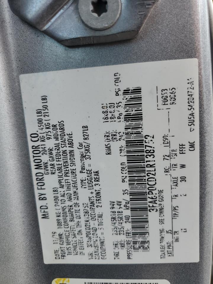 3FA6P0CD2LR138752 FORD ALL Models 2020