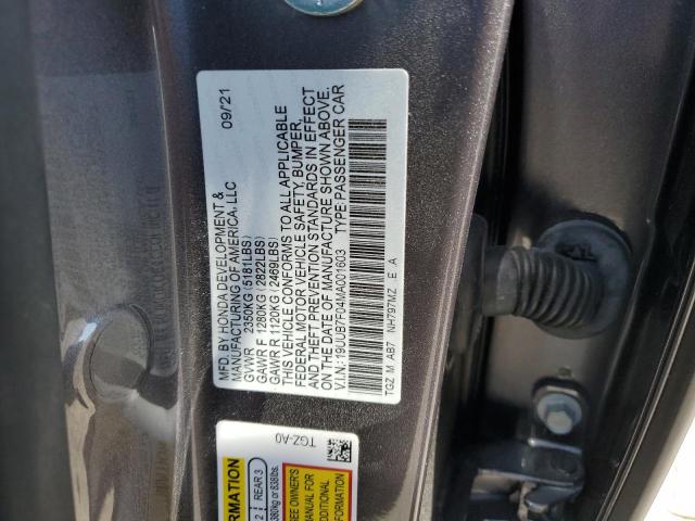 2021 Acura Tlx Type S VIN: 19UUB7F04MA001603 Lot: 54424304