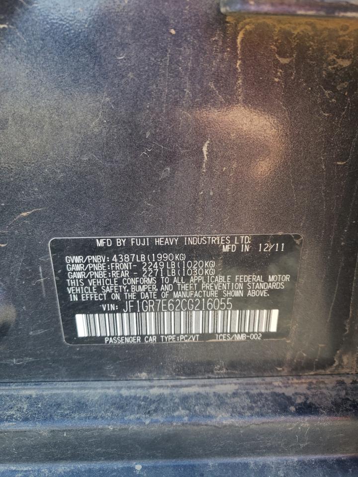 JF1GR7E62CG216055 2012 Subaru Impreza Wrx