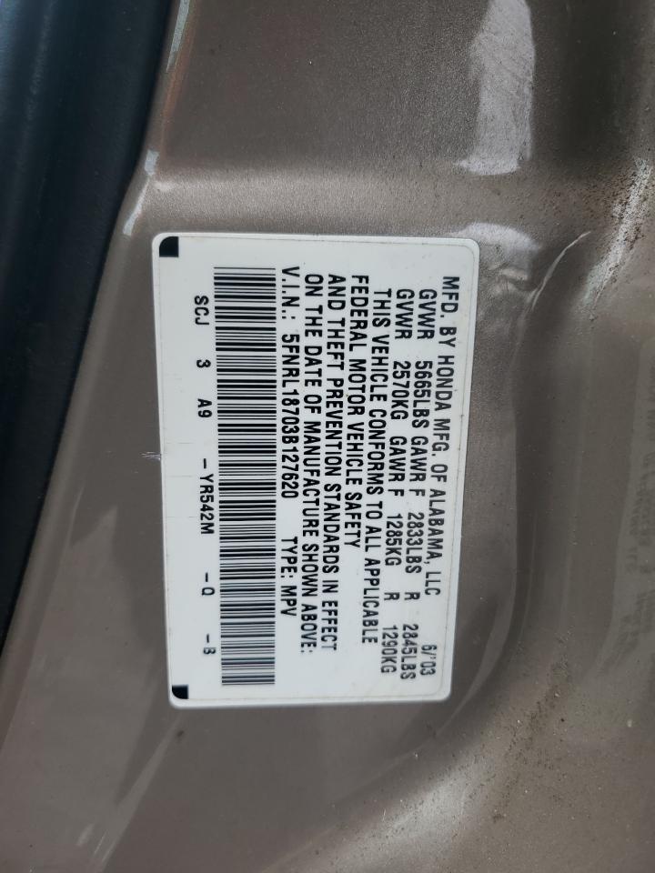 5FNRL18703B127620 2003 Honda Odyssey Exl