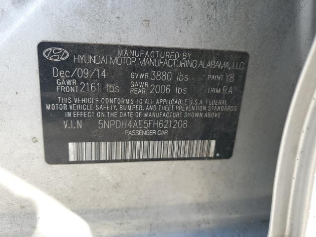 2015 Hyundai Elantra Se VIN: 5NPDH4AE5FH621208 Lot: 55495034