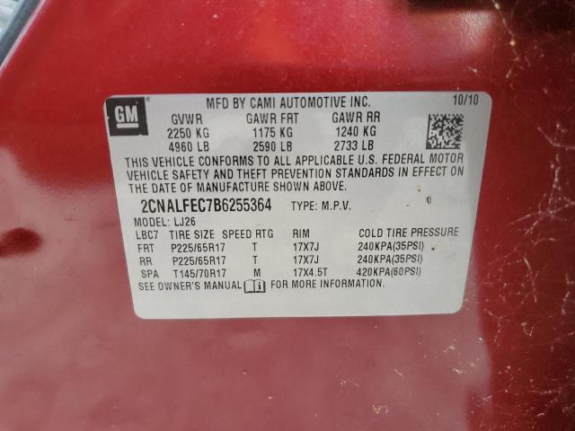 2011 Chevrolet Equinox Ltz VIN: 2CNALFEC7B6255364 Lot: 53961814