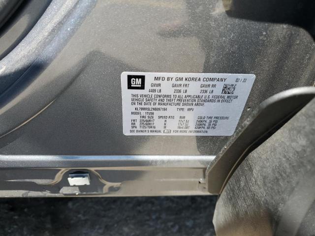 2022 Chevrolet Trailblazer Lt VIN: KL79MRSL2NB097184 Lot: 55904454