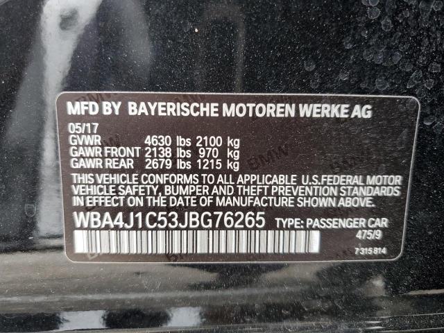 2018 BMW 430I Gran Coupe VIN: WBA4J1C53JBG76265 Lot: 55221294