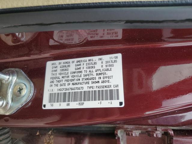 2009 Honda Accord Lxp VIN: 1HGCP26479A070473 Lot: 54384124