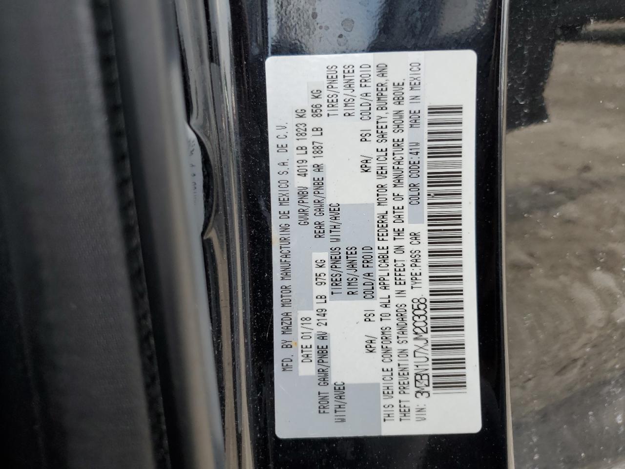 3MZBN1U7XJM903058 2018 Mazda 3 Sport