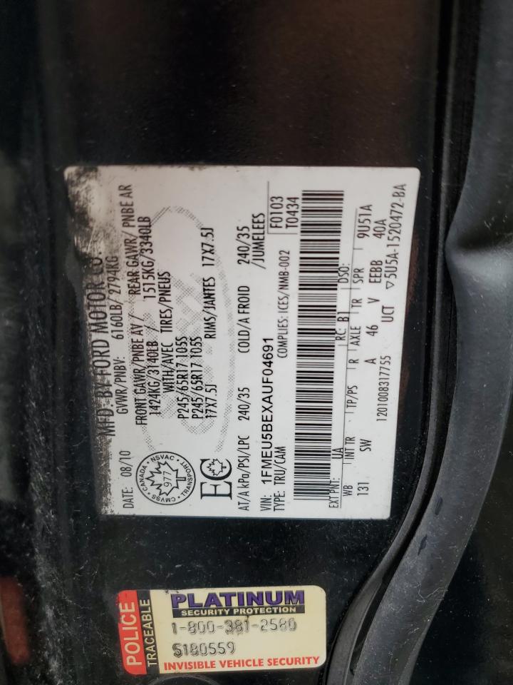 1FMEU5BEXAUF04691 2010 Ford Explorer Sport Trac Xlt