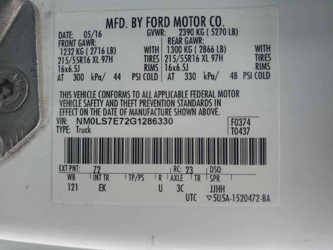 NM0LS7E72G1286330 2016 Ford Transit Connect Xl