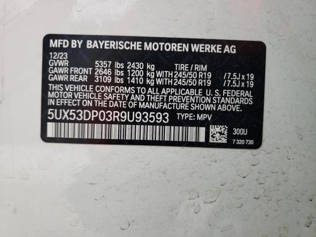 2024 BMW X3 xDrive30I VIN: 5UX53DP03R9U93593 Lot: 55379184