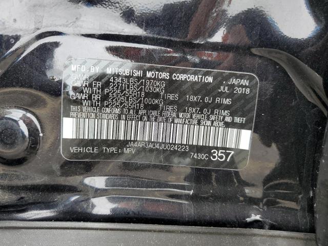 2018 Mitsubishi Outlander Sport Es VIN: JA4AR3AU4JU024223 Lot: 54517074