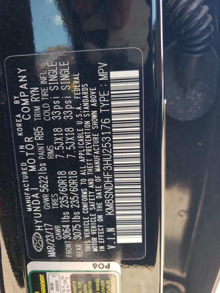 KM8SNDHF3HU253176 2017 Hyundai Santa Fe Se