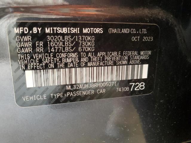 2024 Mitsubishi Mirage Es VIN: ML32AUHJ8RH005071 Lot: 53287924