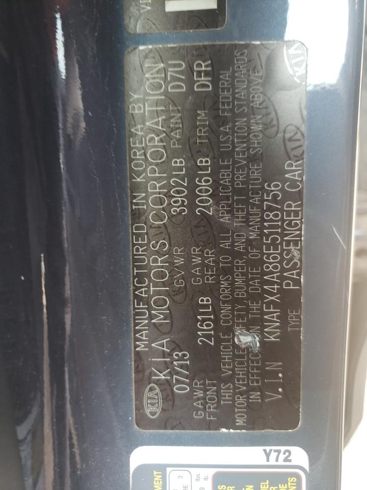 KNAFX4A86E5118756 2014 Kia Forte Ex