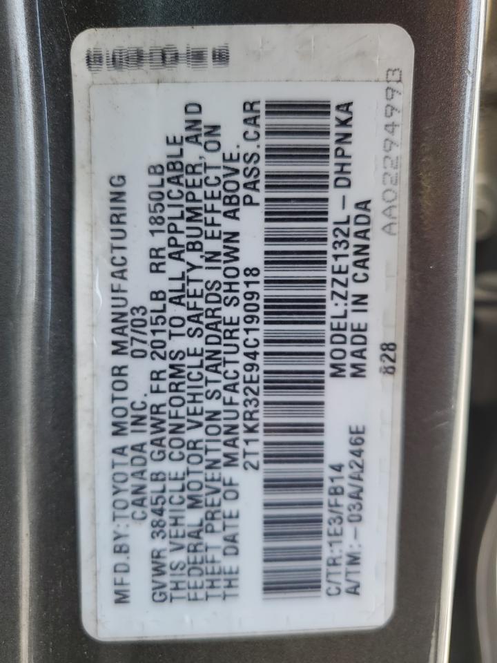 2T1KR32E94C190918 2004 Toyota Corolla Matrix Xr