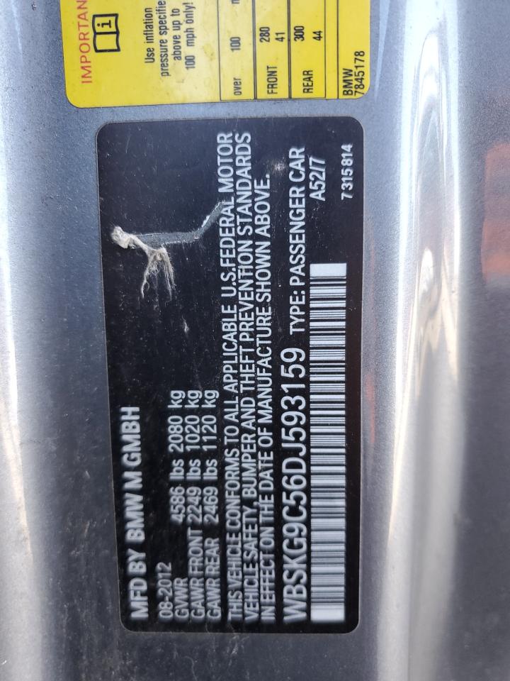 WBSKG9C56DJ593159 2013 BMW M3