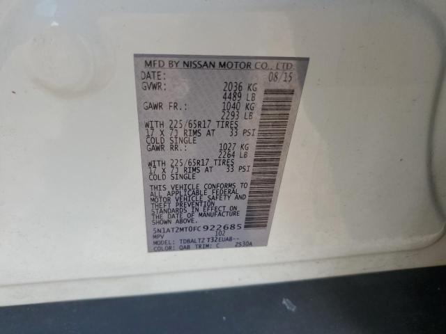 2015 Nissan Rogue S VIN: 5N1AT2MT0FC922685 Lot: 53141324