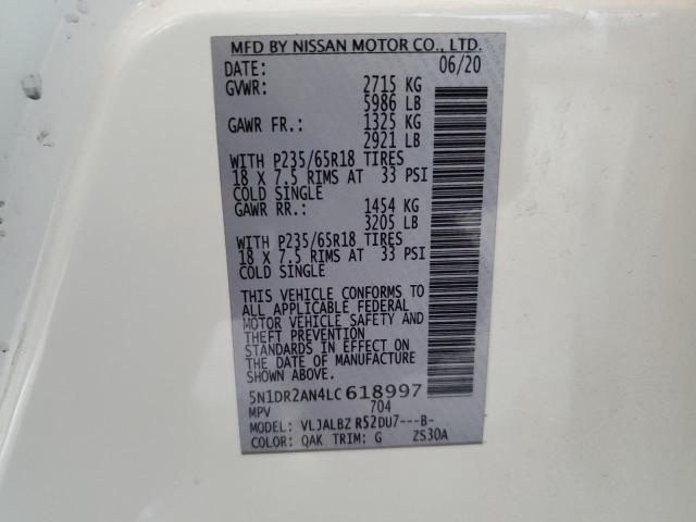 2020 NISSAN PATHFINDER - 5N1DR2AN4LC618997