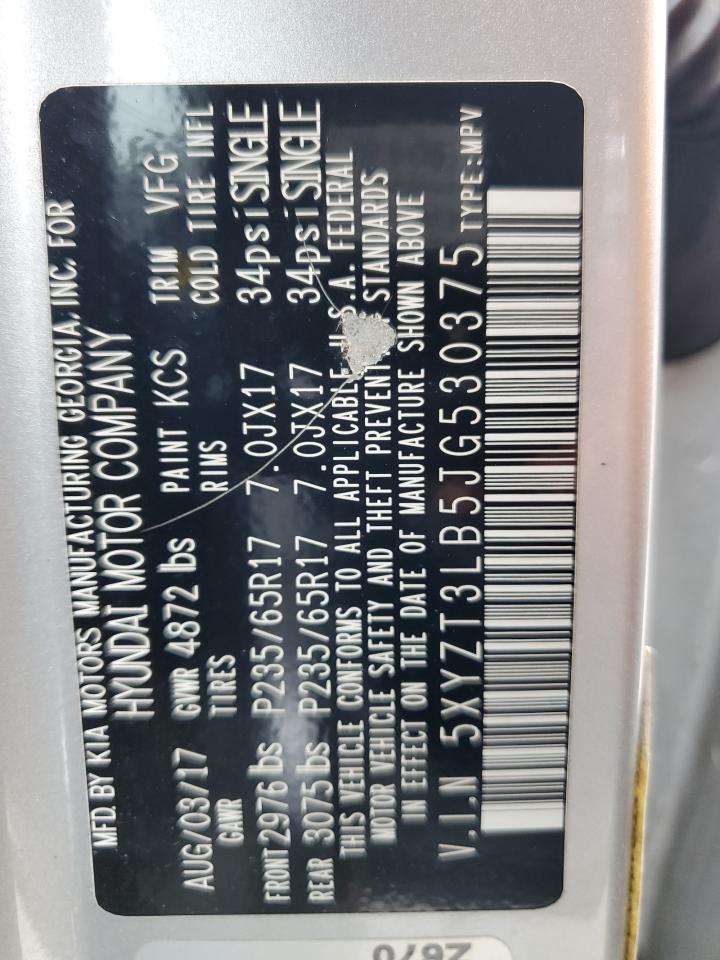 5XYZT3LB5JG530375 2018 Hyundai Santa Fe Sport