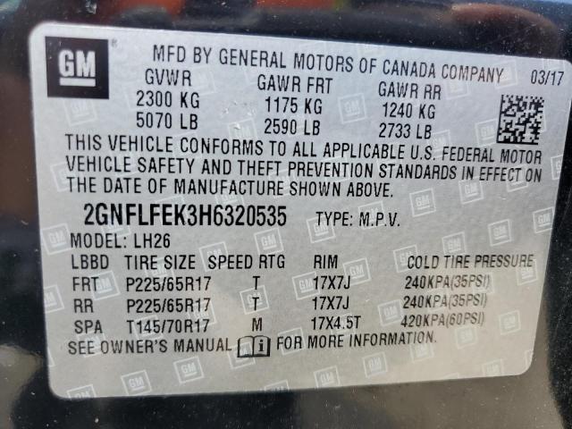 2017 Chevrolet Equinox Lt VIN: 2GNFLFEK3H6320535 Lot: 55654144