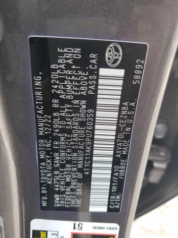 2023 TOYOTA CAMRY LE 4T1C11AK9PU760359  53490604