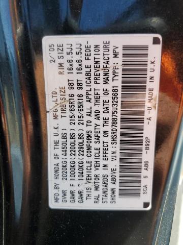 2005 Honda Cr-V Ex VIN: SHSRD78875U325681 Lot: 56942054