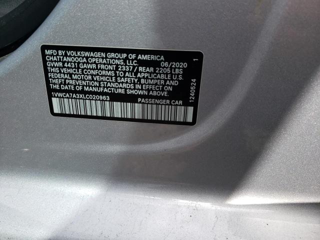 2020 Volkswagen Passat Sel VIN: 1VWCA7A3XLC020963 Lot: 56348844