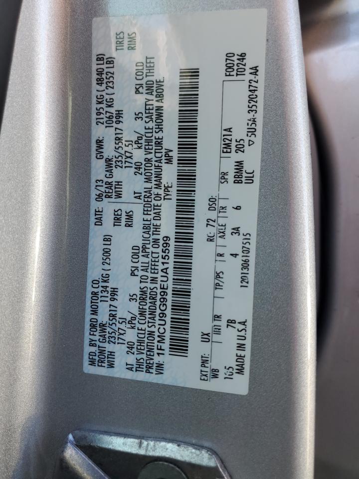 1FMCU9G99EUA15599 2014 Ford Escape Se