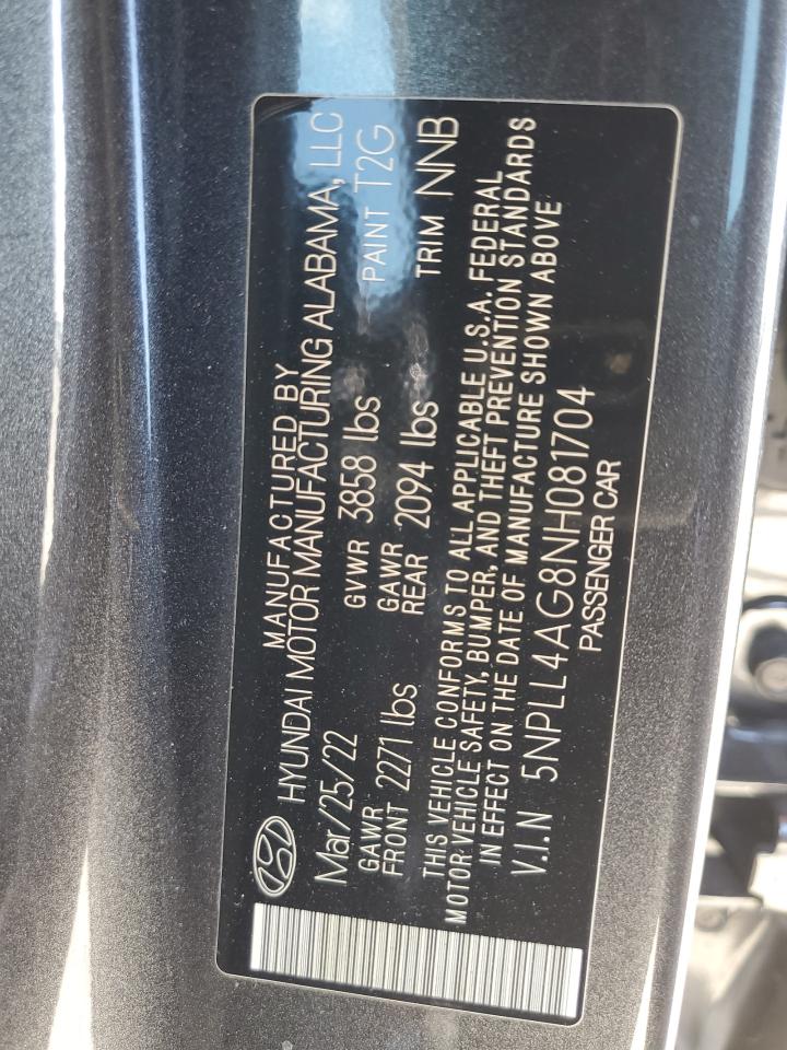 5NPLL4AG8NH081704 2022 Hyundai Elantra Se