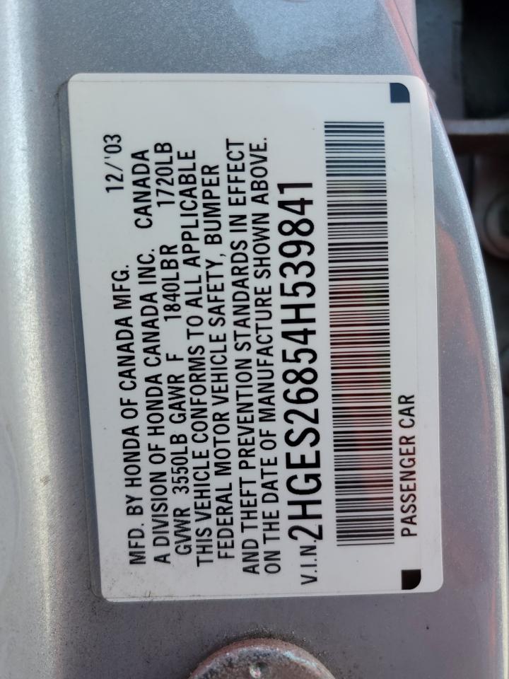 2HGES26854H539841 2004 Honda Civic Ex