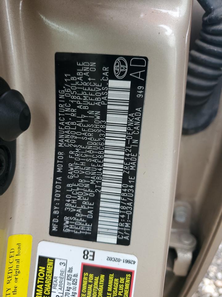 2T1BU4EE8BC633783 2011 Toyota Corolla Base