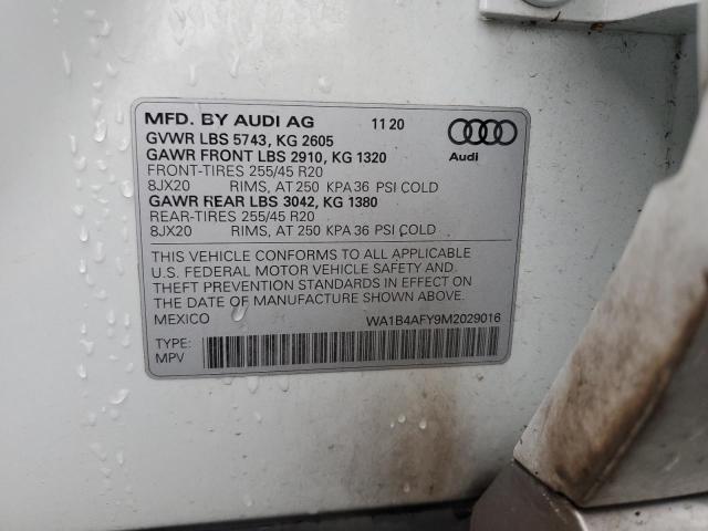 2021 Audi Sq5 Premium Plus VIN: WA1B4AFY9M2029016 Lot: 53489214