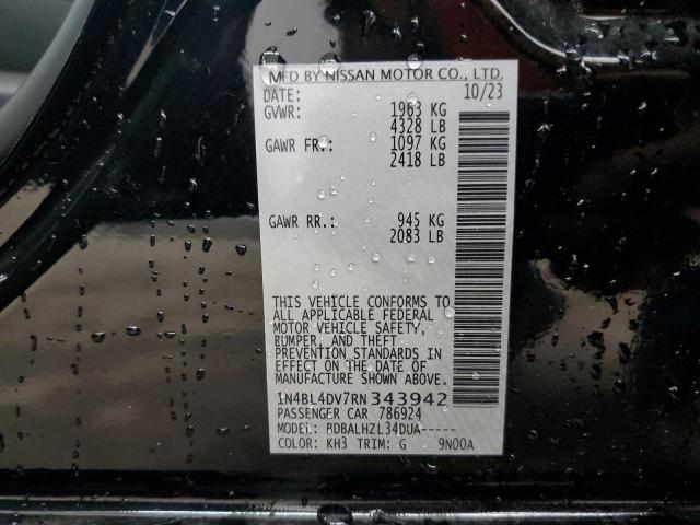 2024 Nissan Altima Sv VIN: 1N4BL4DV7RN343942 Lot: 54923684