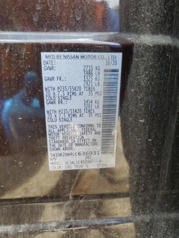 2020 Nissan Pathfinder Platinum VIN: 5N1DR2DN4LC636931 Lot: 56473444