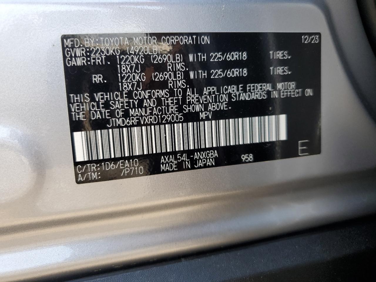 JTMD6RFVXRD129005 2024 Toyota Rav4 Limited