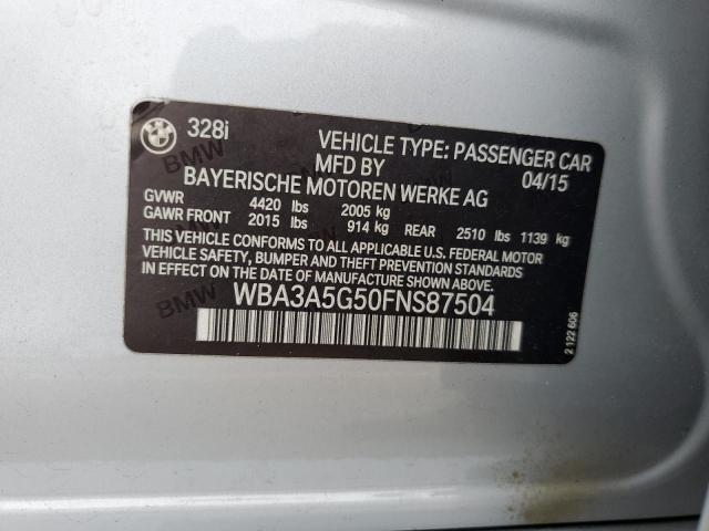 2015 BMW 328 I VIN: WBA3A5G50FNS87504 Lot: 55371614