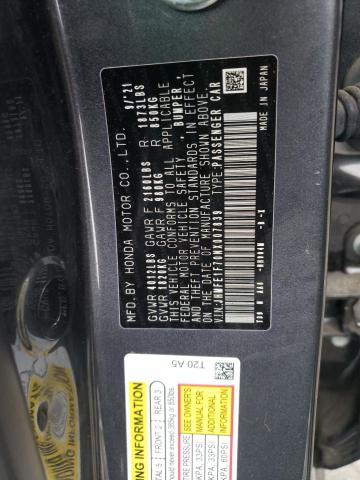 JHMFE1F70NX007839 2022 HONDA CIVIC - Image 12