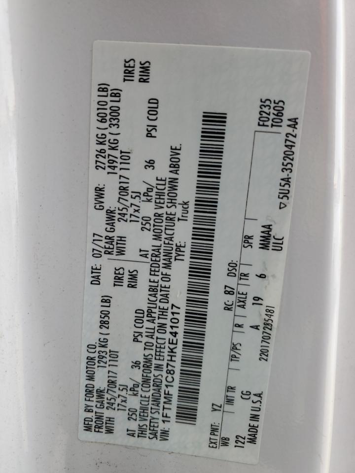 1FTMF1C87HKE41017 2017 Ford F150