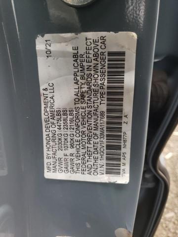 2021 Honda Accord Sport VIN: 1HGCV1F33MA117689 Lot: 52897164