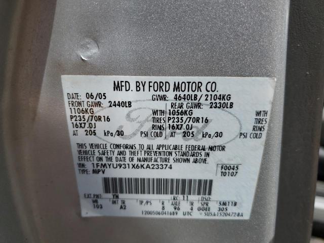 2006 Ford Escape Xlt VIN: 1FMYU931X6KA23374 Lot: 54255154