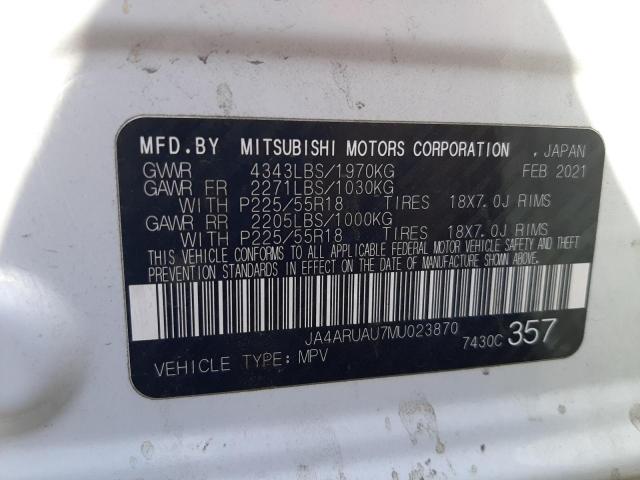 2021 Mitsubishi Outlander Sport Es VIN: JA4ARUAU7MU023870 Lot: 53380454