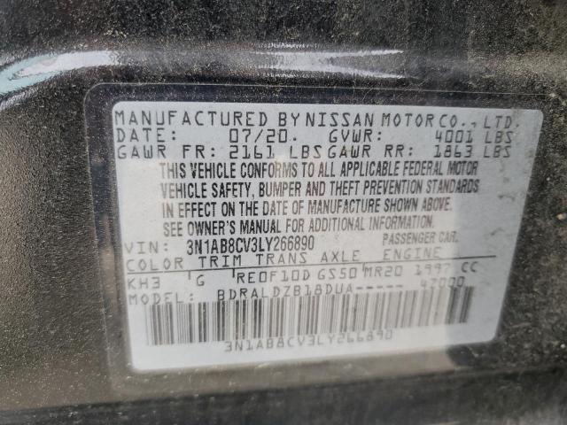 2020 Nissan Sentra Sv VIN: 3N1AB8CV3LY266890 Lot: 54567424
