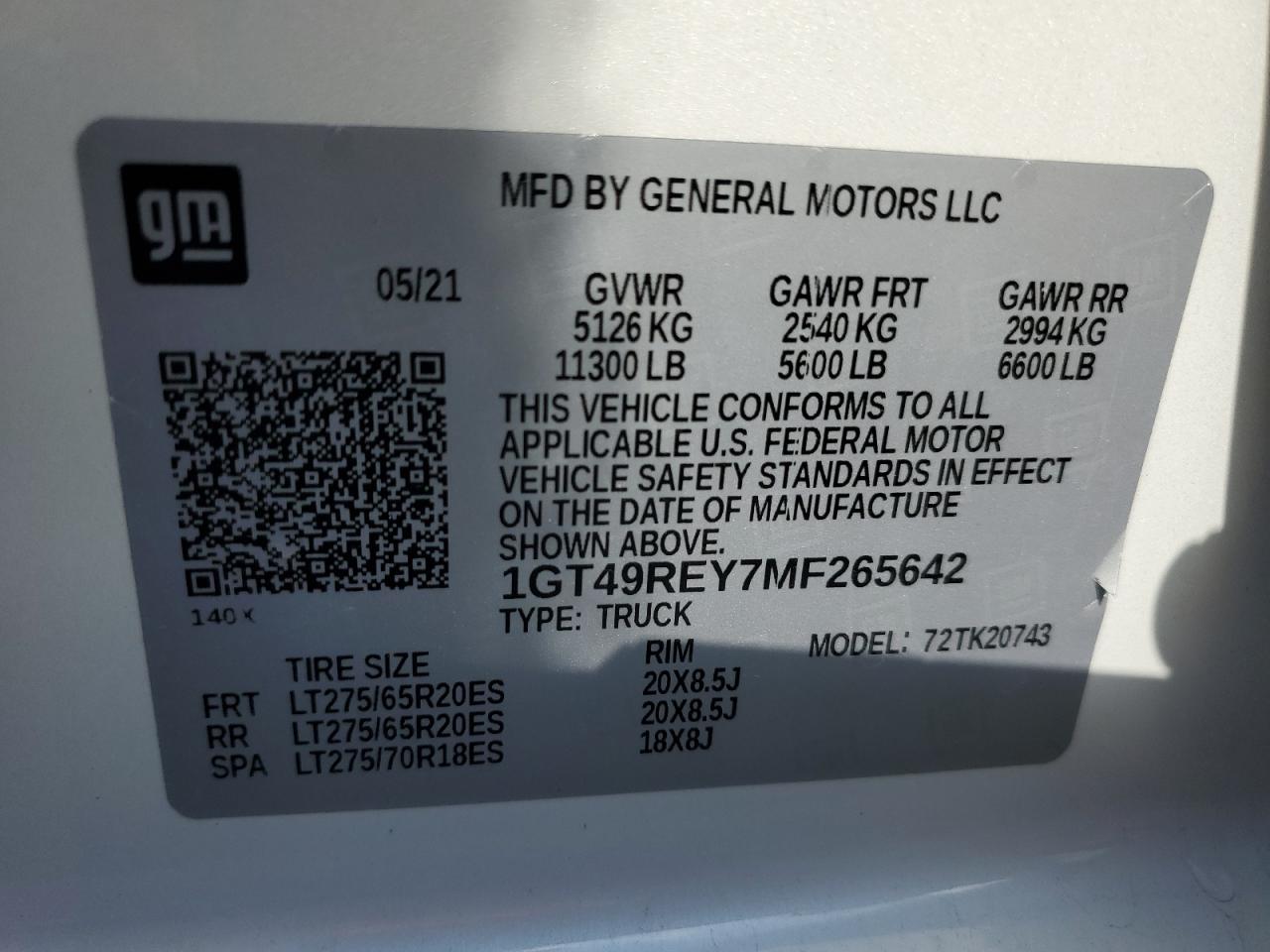 1GT49REY7MF265642 2021 GMC Sierra K2500 Denali